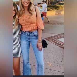 Tractr Light Denim Flare Jeans trendy